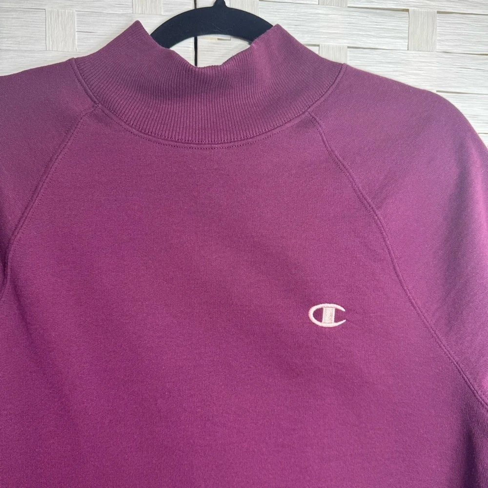 Champion Athletics Womens Berry Mock Neck Sweatshirt Pullover Size Large